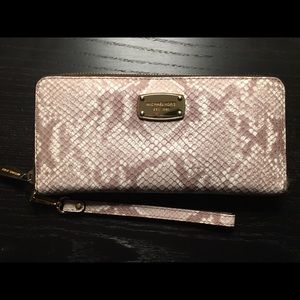Authentic Michael Kors snakeskin clutch/wallet